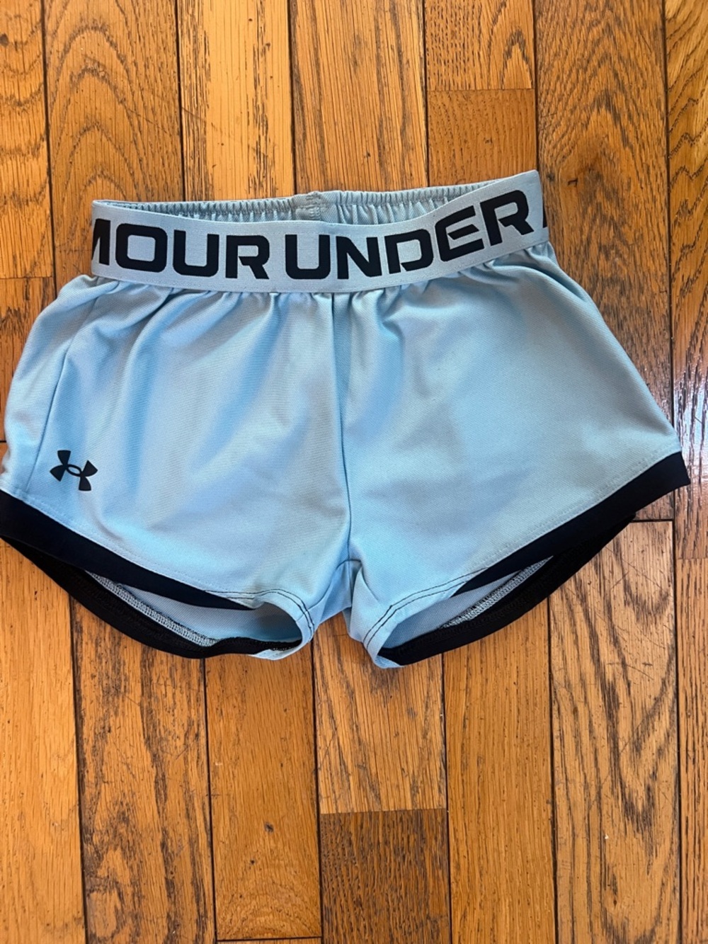 Under Armour Light Blue and Black Girls Athletic Shorts